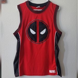 Mad Engine Marvel Deadpool Basketball Jersey with Embroidered Logo, Size L